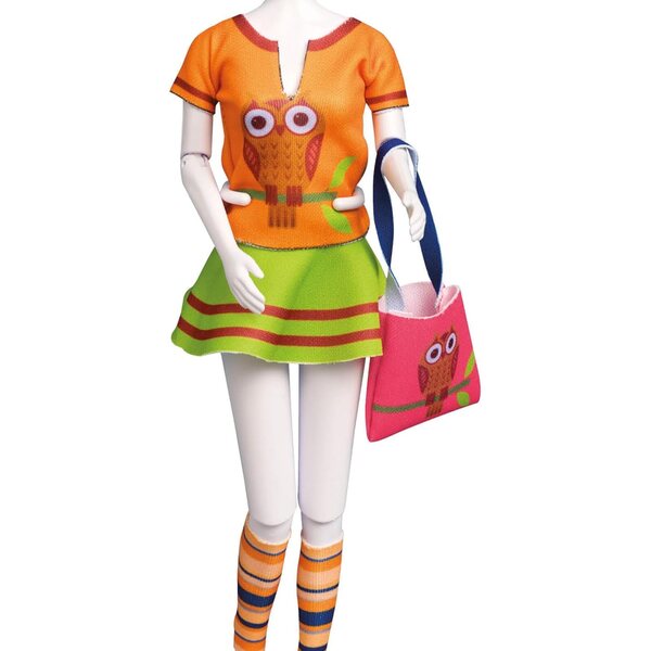 Dress Your Doll Nähset für Kinder mit Stoff und Schnittmuster für Puppenkleidung 30x39 cm