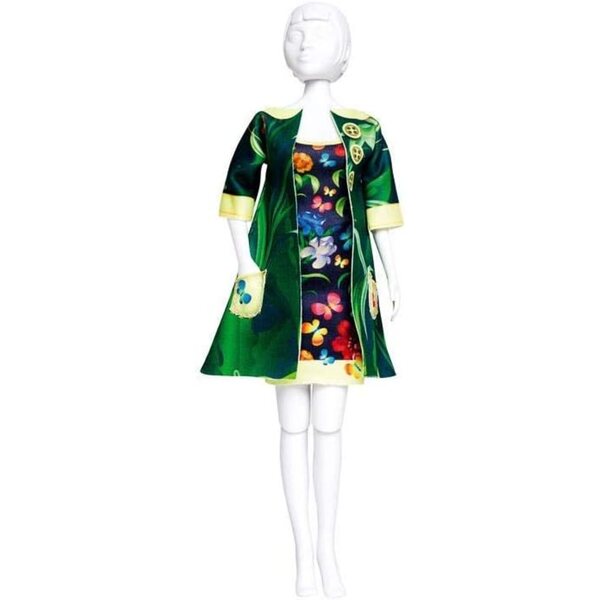 Dress Your Doll Kit per cucito principianti - Moda bambole con stoffa stampata 30x39 cm