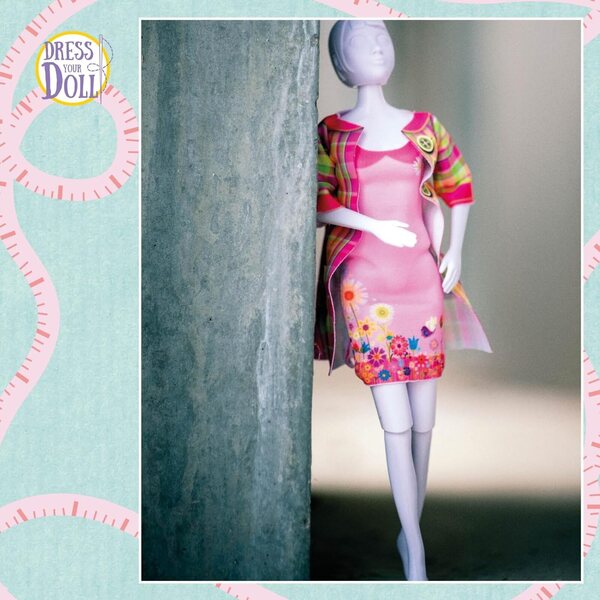 Dress Your Doll Nähset mit Stoffkleid für Modepuppen 30x39 cm