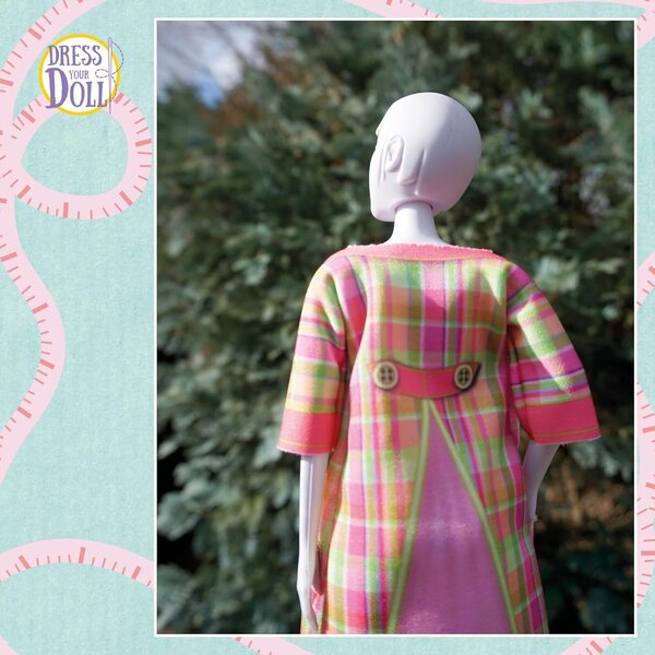 Dress Your Doll Nähset mit Stoffkleid für Modepuppen 30x39 cm