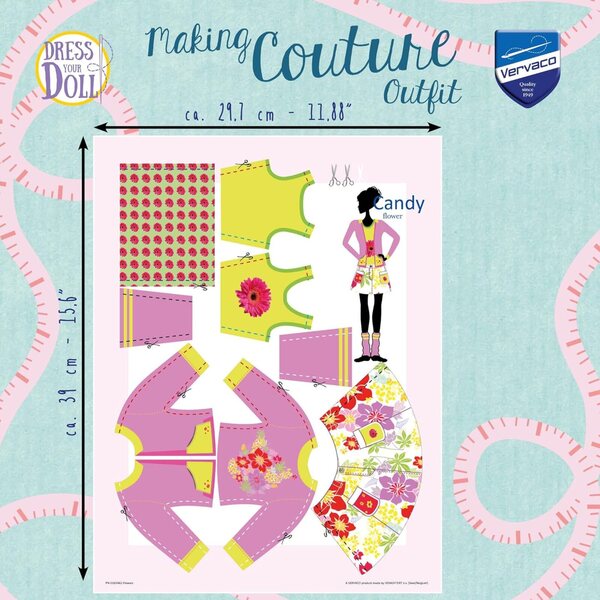 Dress Your Doll Level 2 – Kreativset zum Nähen von Kleidung für Candy Flower-Puppen