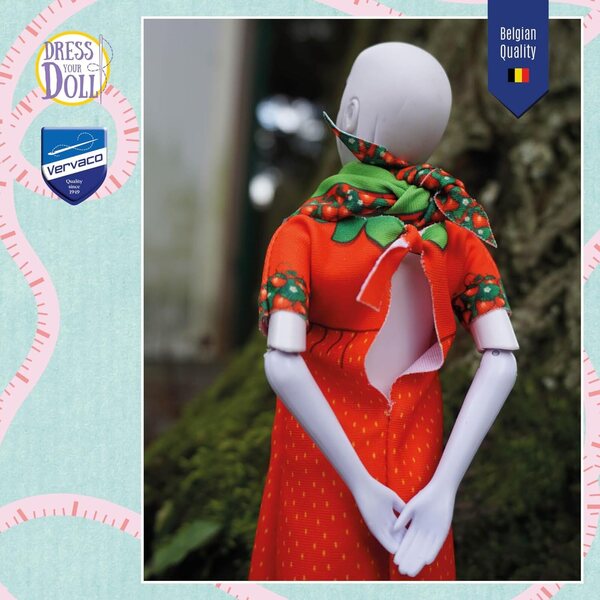 Vervaco Couture Outfit Twiggy Strawberry Nähset für Modepuppen, 29 cm