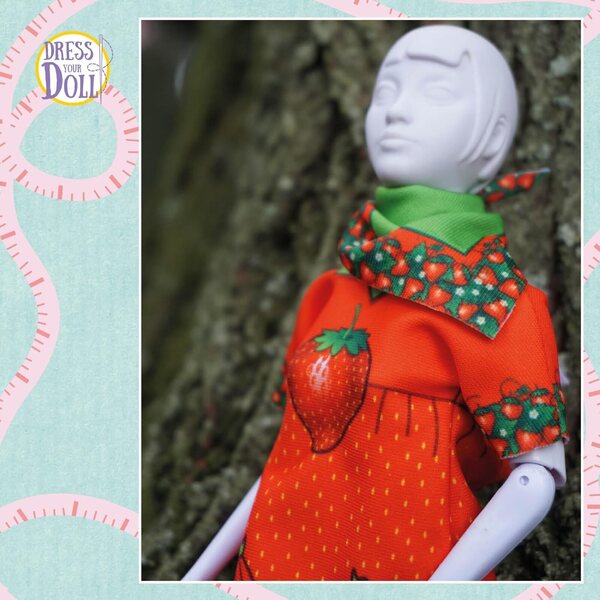 Vervaco Couture Outfit Twiggy Strawberry Nähset für Modepuppen, 29 cm