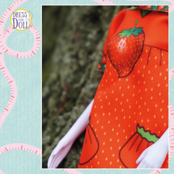 Vervaco Couture Outfit Twiggy Strawberry Nähset für Modepuppen, 29 cm