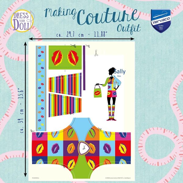 Set Couture Outfit Making Sally Kiss Vervaco per Creare Vestiti Facili per Bambole