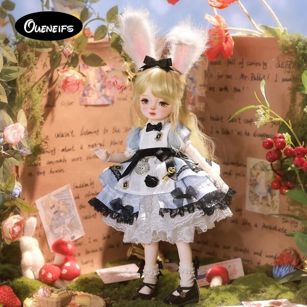 Oueneifs Yenny E 1/6 BJD Resin mit Hasenohren, Komplettset 27cm
