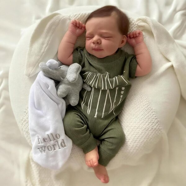 Anano Reborn Baby Doll Boy aus Silikon 45 cm Realistische Ganzkörper-Rebornpuppe