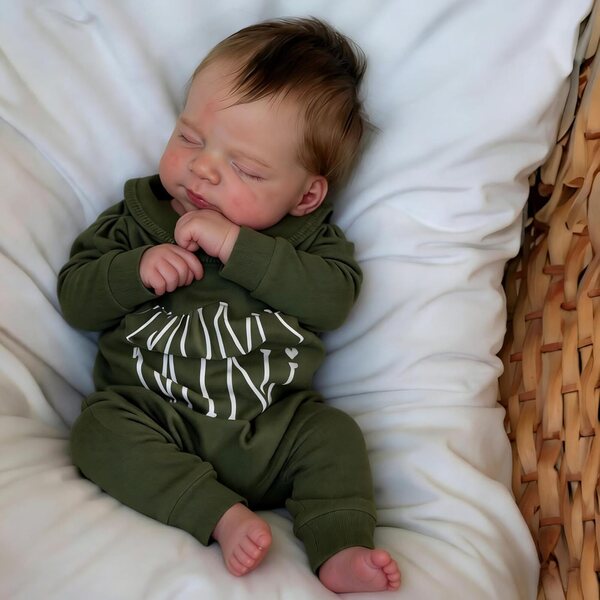 Anano Reborn Baby Doll Boy aus Silikon 45 cm Realistische Ganzkörper-Rebornpuppe