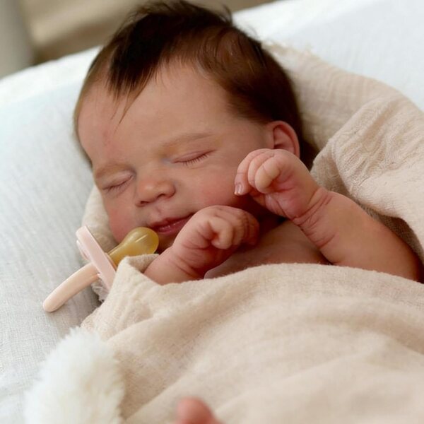 Anano Reborn Baby Doll Boy aus Silikon 45 cm Realistische Ganzkörper-Rebornpuppe