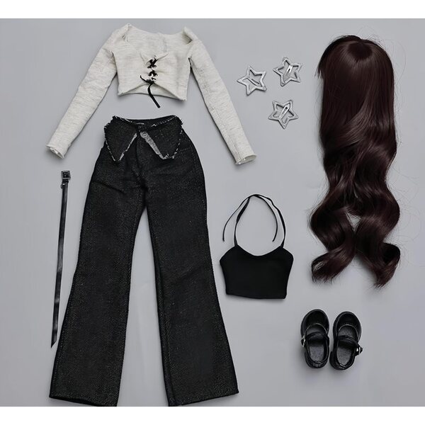 AMITD BJD-1/4 Harzpuppe mit oszillierenden Gelenken, künstlerisches Make-up und Kleid inklusive