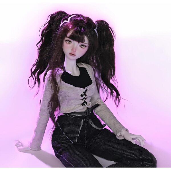 AMITD BJD-1/4 Harzpuppe mit oszillierenden Gelenken, künstlerisches Make-up und Kleid inklusive