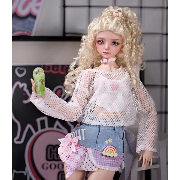 45 cm große handgefertigte Kawaii-BJD-Puppe mit beweglichen Gelenken und passendem Kleid