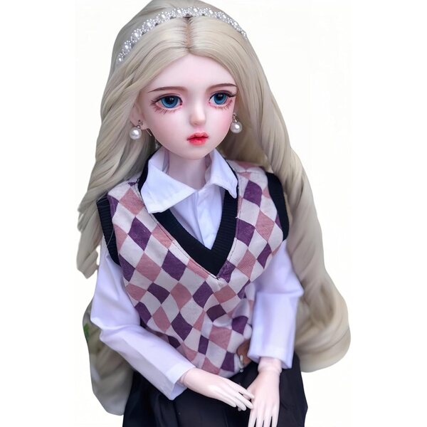 AMITD BJD 1/3 60 cm Puppe aus Harz mit handgefertigtem Outfit und beweglichen Gelenken