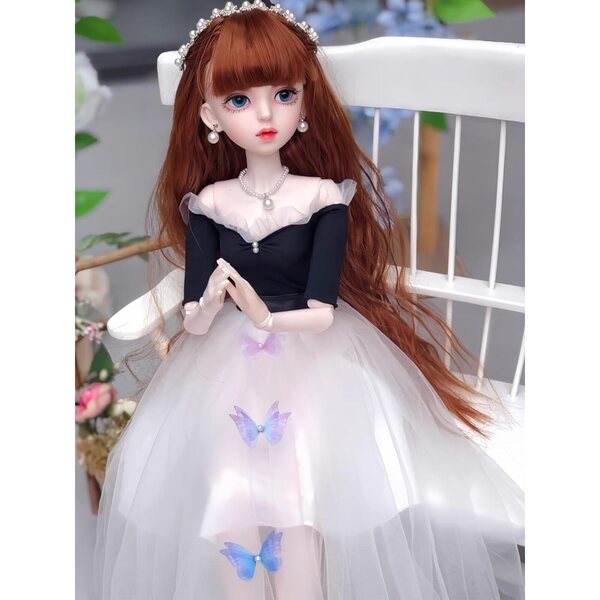 AMITD BJD 1/3 60 cm Puppe aus Harz mit handgefertigtem Outfit und beweglichen Gelenken