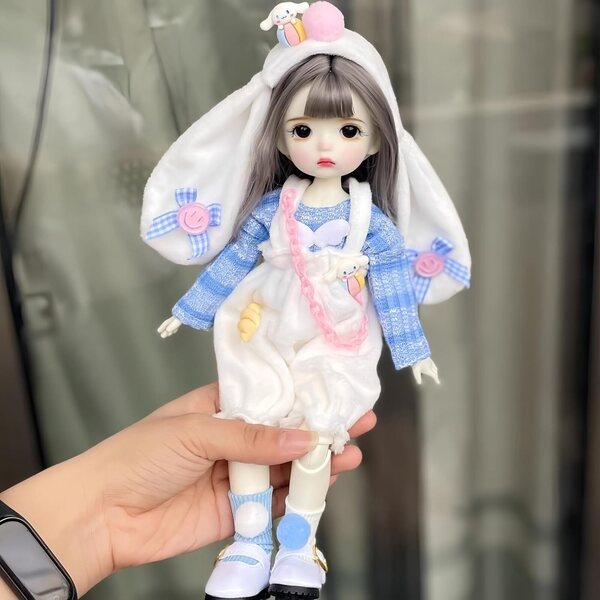 BJD 1/6 Kawaii Puppe 30 cm mit handgefertigter Kleidung und detailliertem Make-up
