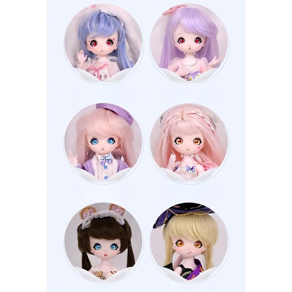 AMITD BJD Puppe 1/6 Kawaii 30 cm mit 28 Gelenken, Möbeln und handgefertigter Kleidung
