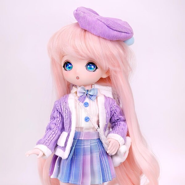 AMITD BJD Puppe 1/6 Kawaii 30 cm mit 28 Gelenken, Möbeln und handgefertigter Kleidung