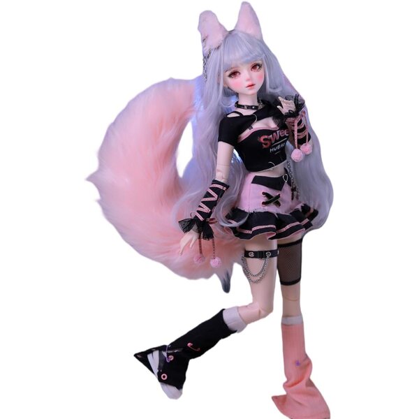 AMITD BJD Puppe 1/3, 56 cm, Fuchsmädchen mit 31 beweglichen Gelenken und handgefertigtem Make-up