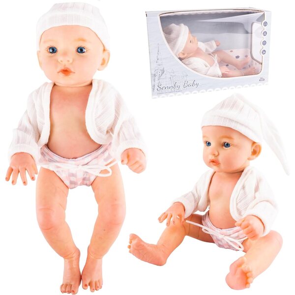 MalPlay Babypuppe 32 cm waterdicht met verwijderbare kleding, ideaal voor kinderen vanaf 3 jaar