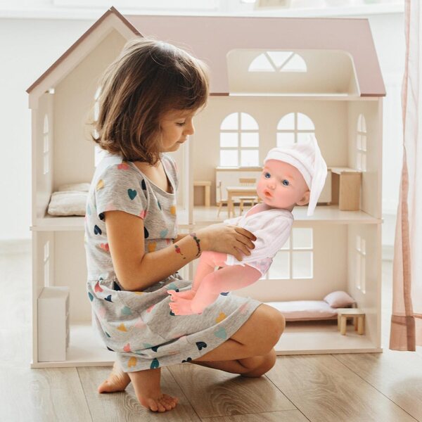 MalPlay Babypuppe 32 cm waterdicht met verwijderbare kleding, ideaal voor kinderen vanaf 3 jaar