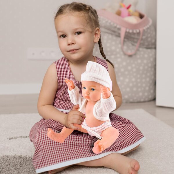 MalPlay Babypuppe 32 cm waterdicht met verwijderbare kleding, ideaal voor kinderen vanaf 3 jaar