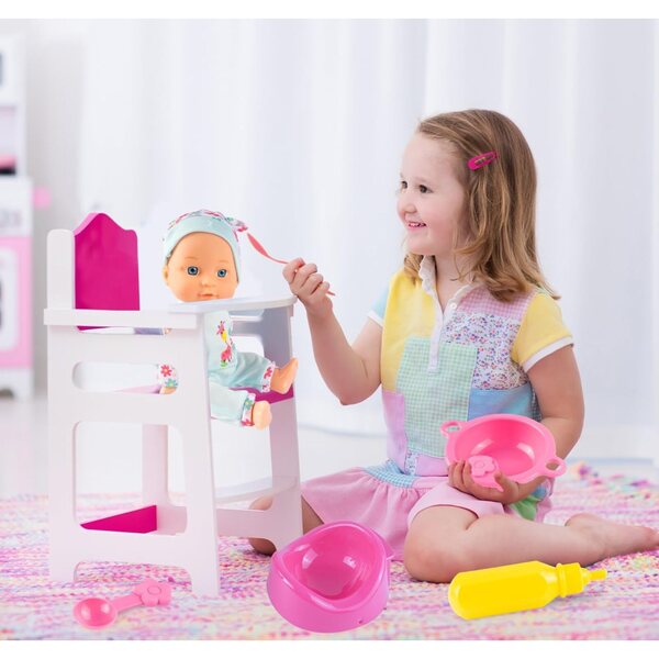 MalPlay Babypuppe 29 cm met kleertjes, potje, flesjes en accessoires, educatief spel 3+
