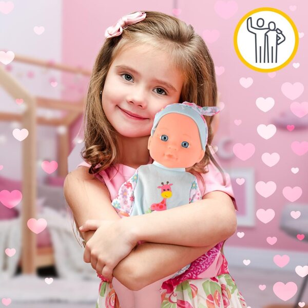 MalPlay Babypuppe 29 cm met kleertjes, potje, flesjes en accessoires, educatief spel 3+