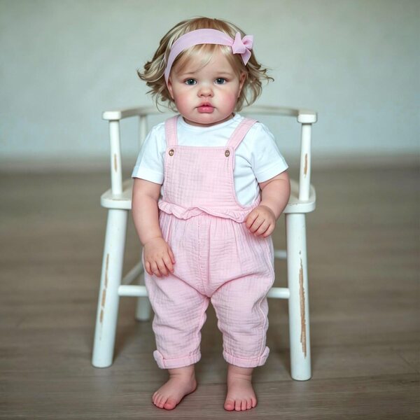 Anano Realistische Reborn-Puppe, 61 cm, Silikon, Baby, Mädchen, mit komplettem Zubehör