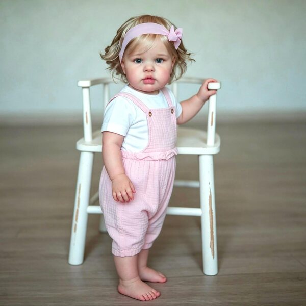 Anano Realistische Reborn-Puppe, 61 cm, Silikon, Baby, Mädchen, mit komplettem Zubehör