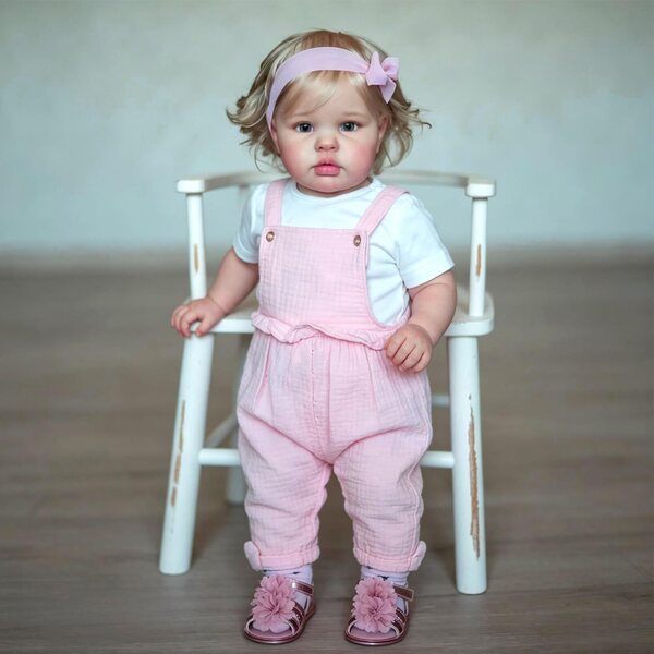 Anano Realistische Reborn-Puppe, 61 cm, Silikon, Baby, Mädchen, mit komplettem Zubehör