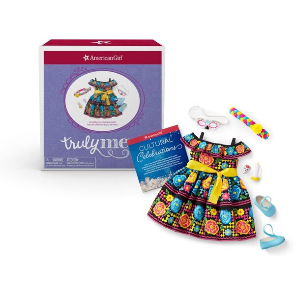 Festliches Kleid „American Girl Truly Me Día de Muertos“ mit traditionellen Accessoires
