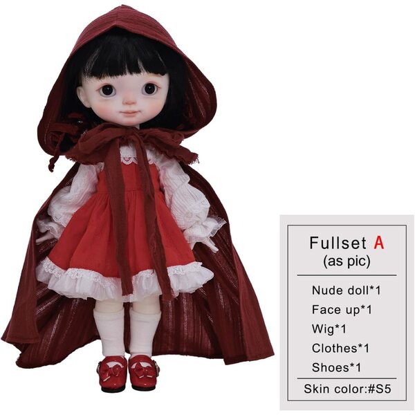 Oueneifs Gogobjd 1/6 Harz-Bjd-Puppe mit komplettem Set und beweglichem Körper, 28 cm