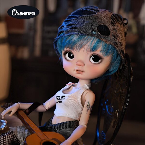 Oueneifs Lark 1/6 Puppe Big-Head Industrial Style Komplettset aus Kunstharz für Sammler