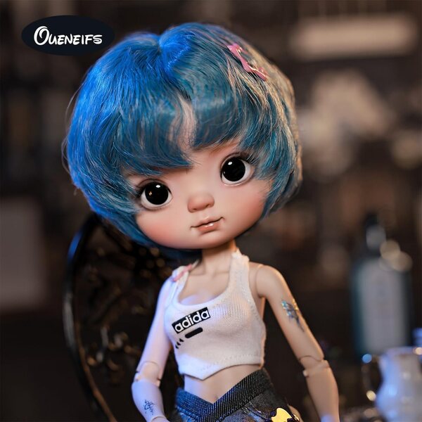 Oueneifs Lark 1/6 Puppe Big-Head Industrial Style Komplettset aus Kunstharz für Sammler