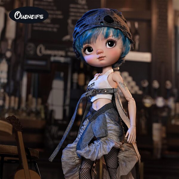 Oueneifs Lark 1/6 Puppe Big-Head Industrial Style Komplettset aus Kunstharz für Sammler