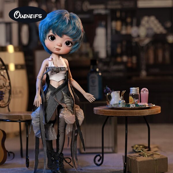 Oueneifs Lark 1/6 Puppe Big-Head Industrial Style Komplettset aus Kunstharz für Sammler