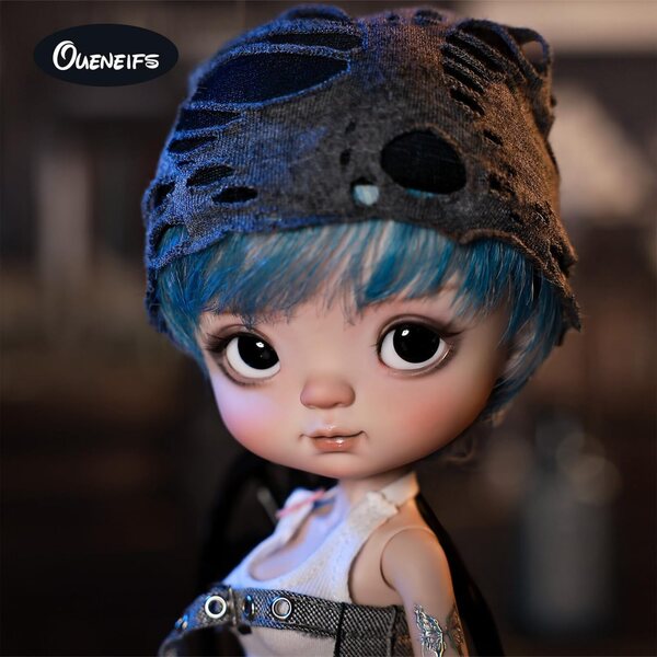 Oueneifs Lark 1/6 Puppe Big-Head Industrial Style Komplettset aus Kunstharz für Sammler