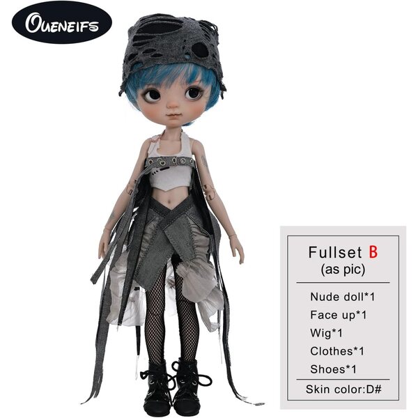Oueneifs Lark 1/6 Puppe Big-Head Industrial Style Komplettset aus Kunstharz für Sammler