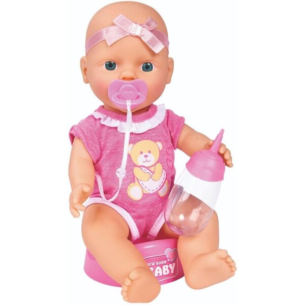 Simba New Born Babypuppe mit Trinkfunktion und Laura Goodnight Set für Kinder