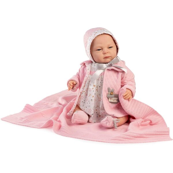 Mein Baby Reborn: Bambola con Giacca Rosa, 50 cm, Tocco Morbido e Realistica