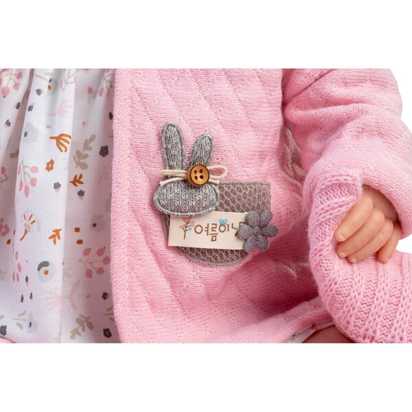 Mein Baby Reborn: Bambola con Giacca Rosa, 50 cm, Tocco Morbido e Realistica