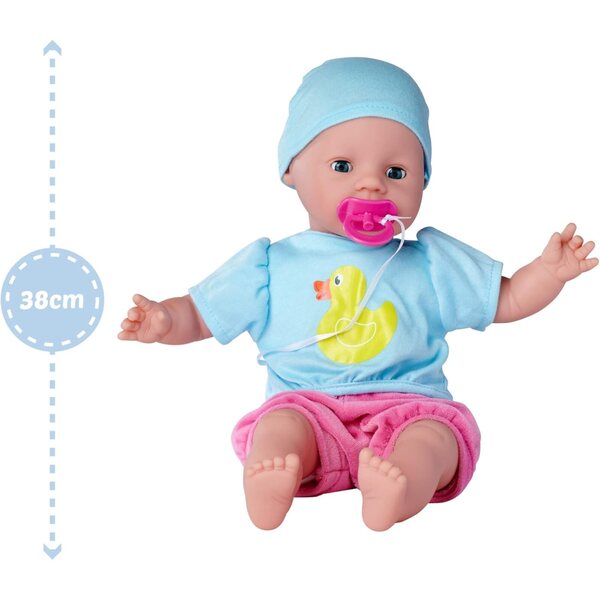 Kuschelpuppe Laura Hungry 38 cm mit glitzerndem Kleid und Accessoires-Set für Mädchen