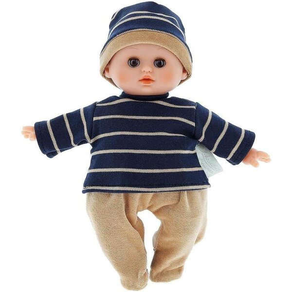 Petitcollin Ecocolo Pupo 28 cm Tendre Ecolo avec vêtements en coton biologique