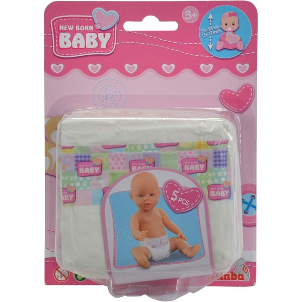 Simba New Born Baby Pupazzo Maschio 43 cm con Funzioni Interattive e 5 Windeln