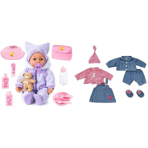 Piccolina Magic Eyes Bayer Design: Interaktive Puppe 46 cm mit kompletter Kleidung und Accessoires
