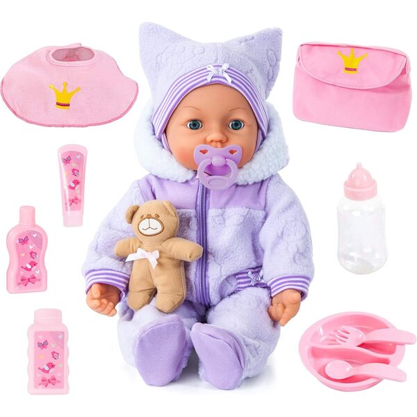 Piccolina Magic Eyes Bayer Design: Interaktive Puppe 46 cm mit kompletter Kleidung und Accessoires