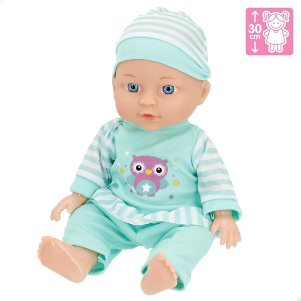 COLORBABY Babypuppe 30 cm mit Hochstuhl und Zubehör zum Füttern und Spielen für Mädchen