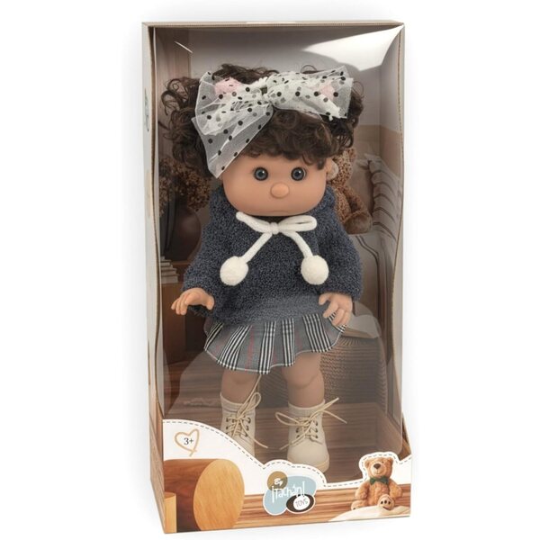 Tachan Nora Peppona Puppe 40 cm con Decke und berretto per Bambini da 3 Anni