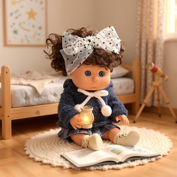 Tachan Nora Peppona Puppe 40 cm con Decke und berretto per Bambini da 3 Anni