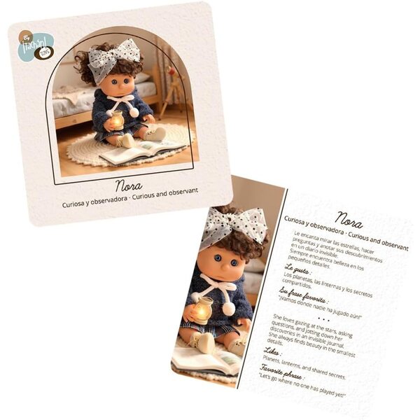 Tachan Nora Peppona Puppe 40 cm con Decke und berretto per Bambini da 3 Anni